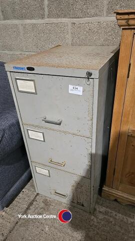 3 Drawer metal filing cabinet