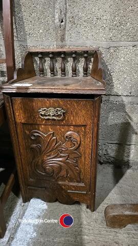 Carved Oak coal cabinet