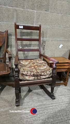 Vintage large wooden rocking chair