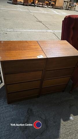 2 Wooden office chest of 4 drawers