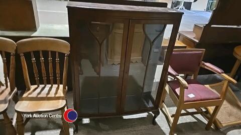 Mahogany and glass display cabinet