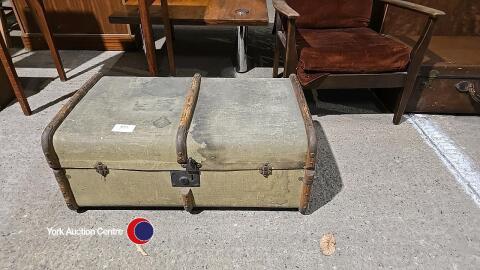 Vintage canvas suitcase trunk