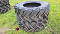 Pair of 420-70R28 Mitas tyres, nearly new