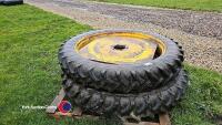 Pair of row crop wheels and tyres, 9.5 x 44 - 4