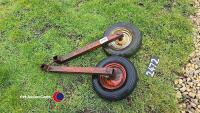 Pair small whees and tyres - 2