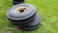 Pair 11.00-16 tractor front wheels, 90% tyres on 8 stud rims - 4