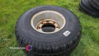 Pair 13.5-75-430.9 tyres on 6 stud rims - 2