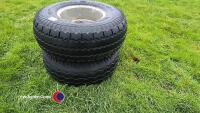 Pair 13.5-75-430.9 tyres on 6 stud rims - 4