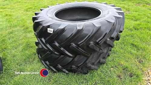 Pair 16.9R28 Alliance tyres, 80%, good