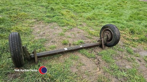 Trailer axle with wheels