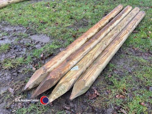 4 x 2.4m and 1 x 2.1m x 125mm treated fencing posts
