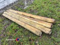 4 x 2.4m and 1 x 2.1m x 125mm treated fencing posts - 2