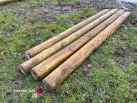 4 x 2.4m and 1 x 2.1m x 125mm treated fencing posts - 3