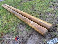 2 x 3.6m x 150mm treated fencing posts - 2