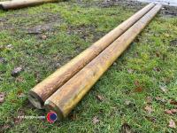 2 x 3.6m x 150mm treated fencing posts - 3