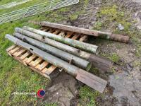 5 x metal yard farm gate posts - 2