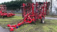 2016 Proforge Cultimax 600 / 6m trailed tined cultivator, lower linkage drawbar, 5 rows of spring tines, front levelling board. (Paddle type), rear consolidation rollers, following harrow. - 2