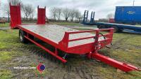 JNC low loader trailer with beavertail spring loaded ramps, 13ft 9ins flatbed, 4ft 4ins beavertail, hydraulic brakes