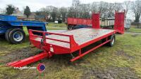 JNC low loader trailer with beavertail spring loaded ramps, 13ft 9ins flatbed, 4ft 4ins beavertail, hydraulic brakes - 2