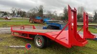 JNC low loader trailer with beavertail spring loaded ramps, 13ft 9ins flatbed, 4ft 4ins beavertail, hydraulic brakes - 3