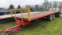 28ft tandem axle bale trailer, brakes, lights, strap box - 2