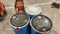 3 plastic barrels with lids - 2