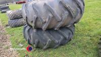 - Goodyear power torque 24.5-32 wheel and tyres pair, 12 hole centres for MF combine - 4