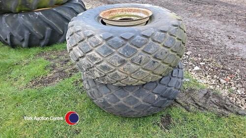 Goodyear 18.4-16 wheel & tyres pair, 8 hole centres