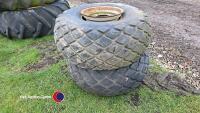 Goodyear 18.4-16 wheel & tyres pair, 8 hole centres