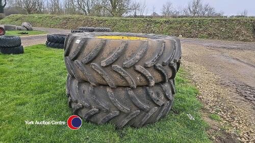 2x Vredestein 650/65R42 10 stud John Deere wheels 80% tread