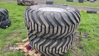 2x Ascenso 500/60-22.5 8 stud wheels - good brand new tread - tubeless - 4