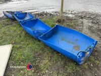 4 x Blue barrel feed troughs - 2