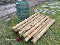 20 x round fence posts plus one roll of fencing wire