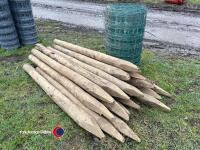 20 x round fence posts plus one roll of fencing wire - 2