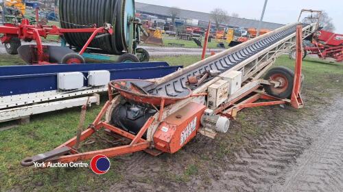 Swiftlift 38ft elevator c/w 6ft neck, 24in belt, auto slew, 3 phase