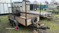 Double axle car trailer with ladder rack, low and high rear door - 2