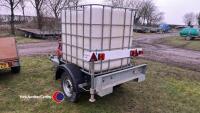 Power washer with IBC on braked trailer, with lights, legal for road, working but low pressure - 4