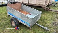 Small galvanised car trailer