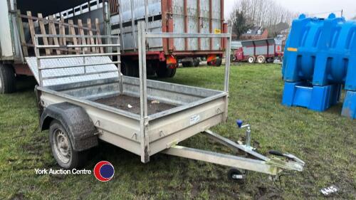 MW trailer 6ft x 4ft with lights 7 pin electrics and hitch and ladder rack and drop down tailgate ramp