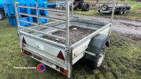 MW trailer 6ft x 4ft with lights 7 pin electrics and hitch and ladder rack and drop down tailgate ramp - 4