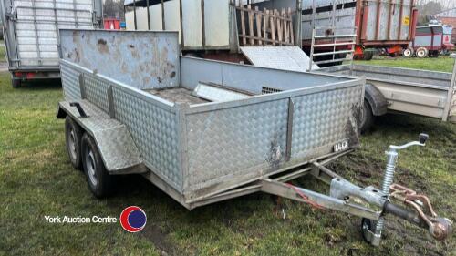 Twin axle trailer Alko hitch non braked with brake lever and fittings. Spare wheel and spare Alko hitch and brake lever