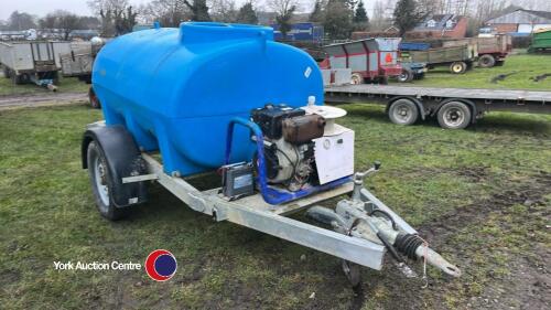 Towable water bowser with diesel engine