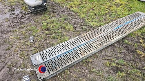 Pair of long galvanised loading ramps