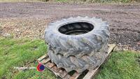 2 x tractor tyres - Bridgestone Farm Service Lug M. part worn. 12.4 x 24, 4 ply