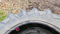 2 x tractor tyres - Bridgestone Farm Service Lug M. part worn. 12.4 x 24, 4 ply - 3