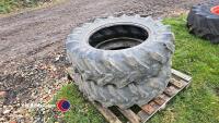 2 x tractor tyres - Bridgestone Farm Service Lug M. part worn. 12.4 x 24, 4 ply - 4