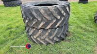 2x Trelleborg 540/65R30 10 stud John Deere wheels - 4