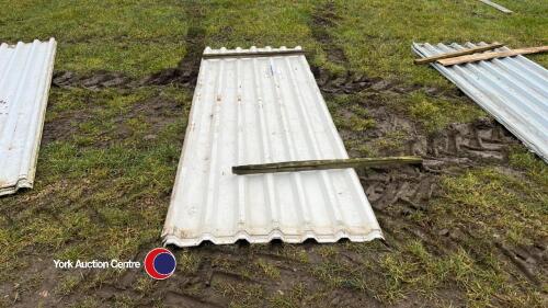 8 x white steel roofing sheets, 3m x 1m