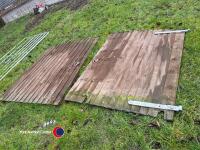 Pair of wooden gates, 12ft wide, 6ft tall