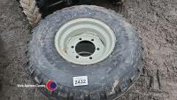 2x BKT 12.5/80-15.3 6 stud trailer / implement wheels - New never been fitted - tubeless - 2